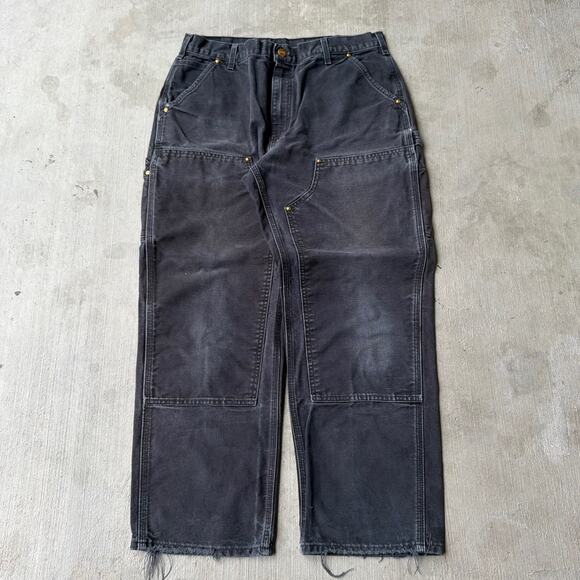 Vintage Y2K Carhartt black double knee work wear carpenter pants